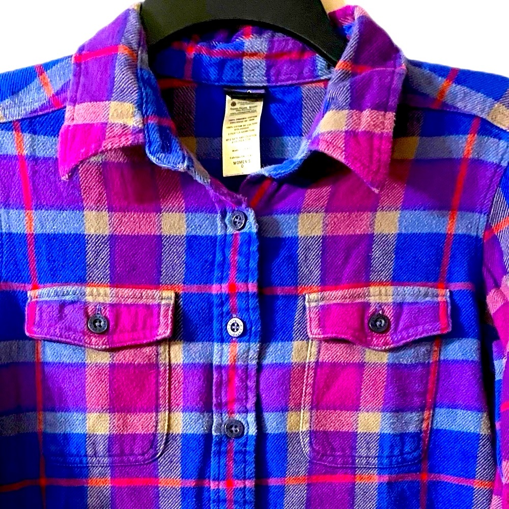 PATAGONIA Shacket, Organic Cotton, Flannel, Plaid, Shirt, Jacket, Sz 0, XS - Picture 4 of 10